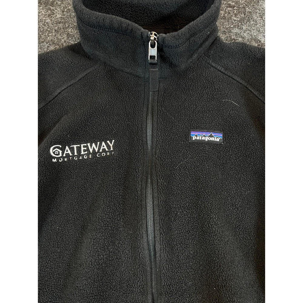 Patagonia Synchilla Jacket Black Full Zip Gateway Mortgage Logo Men Large
